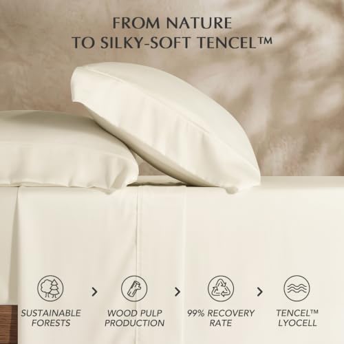 EverGrace Tencel™ Sheet Set, Breathable & Cooling, Ivory White - Image 6