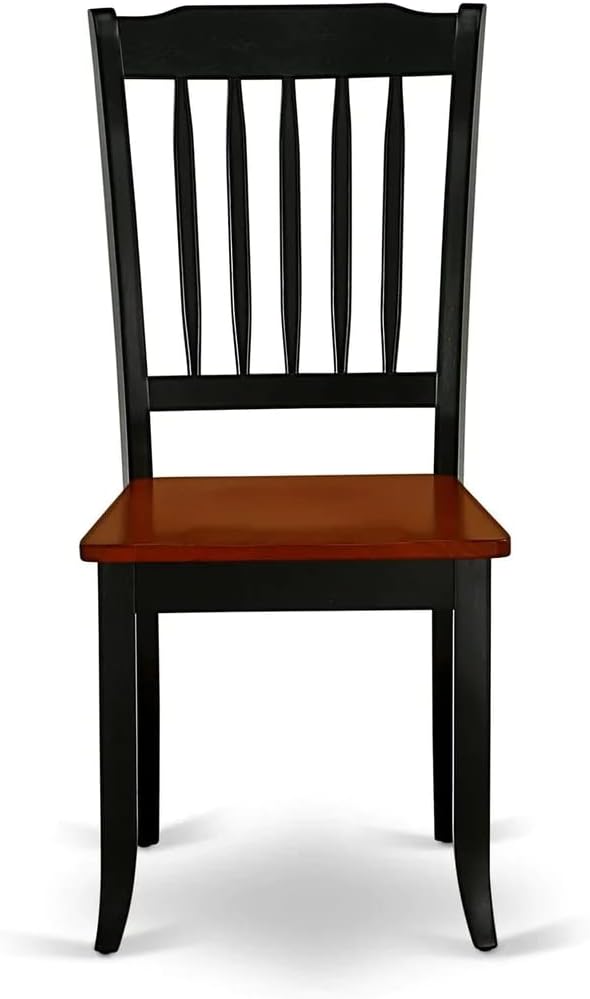 East West Furniture MZDA5-BCH-W 5 Piece Dining Room Furniture Set Includes a Rectangle Kitchen Table with Dropleaf and 4 Dining Chairs, 36x54 Inch, Black & Cherry