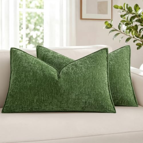MIULEE Chenille Lumbar Throw Pillow Covers by MIULEE