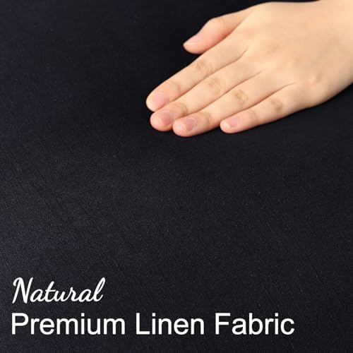 decorUhome Fall Black Linen Throw Pillow Covers 16x16 Set of 2 - Image 3