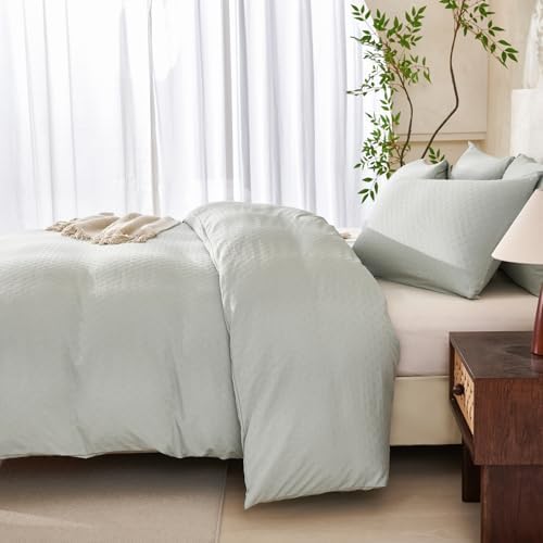 Sage Green Dot King Comforter Set Luxury Washed Microfiber Jacquard 3 Pieces - Image 6