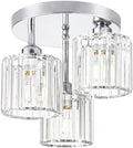 Lxybcce Crystal Ceiling Light Fixture, Chrome Semi Flush Mount Ceiling Light by Unknown