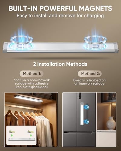 MCGOR 14.7inch Under Cabinet Lighting, Wireless Motion Sensor Light, 3 Pack - Image 6