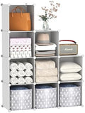C&AHOME Cube Storage Organizer, 9-Cube Bookcase, Closet Cabinet Milky by CAHOME