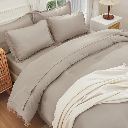Andency King Comforter Set, 7 Pieces Wheat Green Bedding - Image 5
