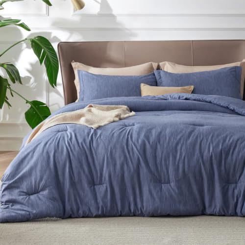 Bedsure Infinity Blue Twin Comforter Set, College Dorm Essentials 2 Pcs by BEDSURE