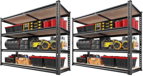REIBII 2000LBS Storage Shelves, 4-Tier Adjustable Garage Shelving by REIBII