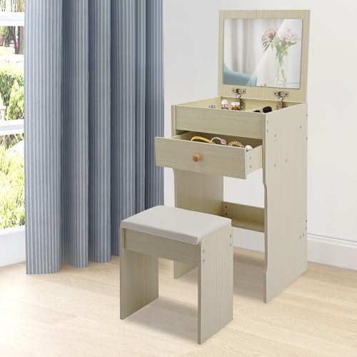 Small Corner Vanity Desk, 3 in 1 Multifunctional Makeup Dressing Table - Image 2