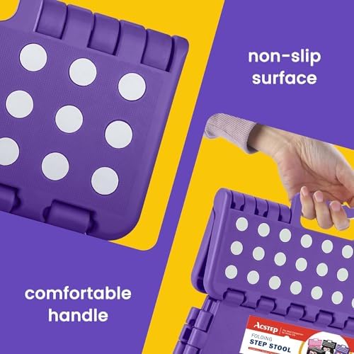 9 Inch Folding Step Stool, Portable Collapsible Plastic, Non Slip Foldable Step - Image 5