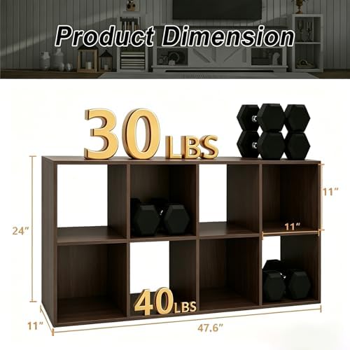 8 Cube Shelf with Anti-Tipping Kits + Reversible Open Back Bookcase - Image 3