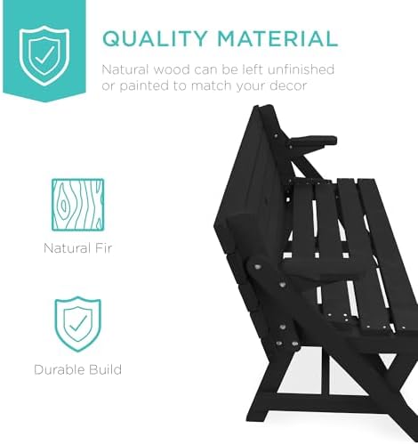 Best Choice Products 2-in-1 Transforming Interchangeable Outdoor Wooden Picnic - Image 3