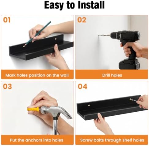 24inch Long Floating Shelves for Wall Decor, 3-Set Shelves - Image 5