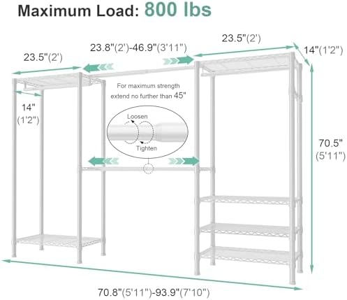 SEMHOR E06 Expandable Heavy Duty Clothes Rack - Image 5