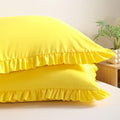 BEDSUM Queen Ruffled Pillow Shams by BEDSUM