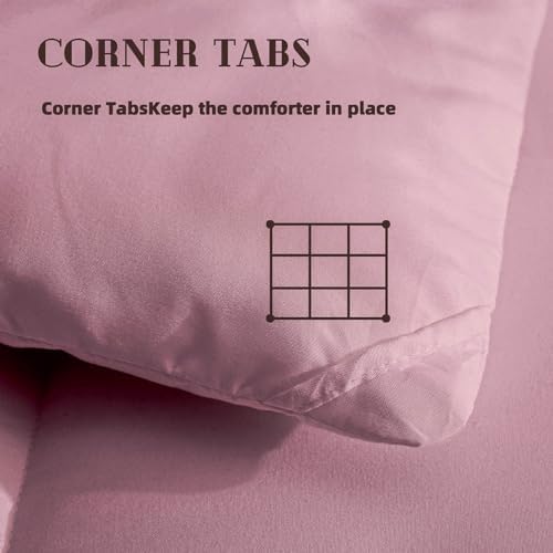 DOWNCOOL Comforters King Size, Light Pink Duvet Insert, Lightweight Quilt - Image 3