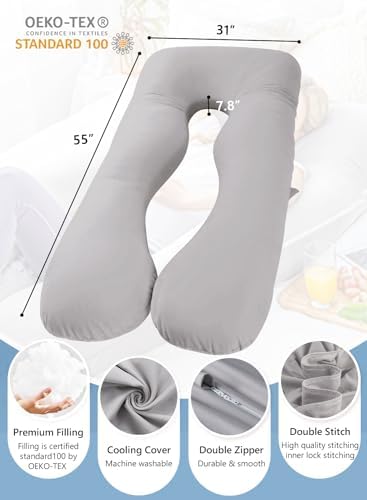 Pregnancy Pillow, Cooling Silky Pregnancy Pillows - Image 6