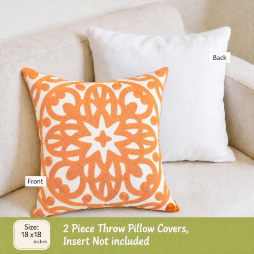 Alysheer Boho Embroidered Throw Pillow Cover 18"x 18" - Image 5