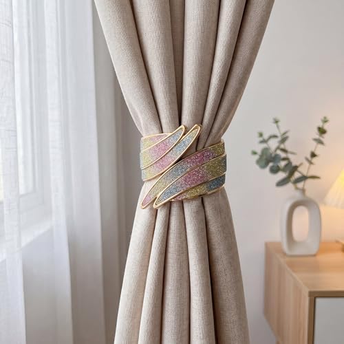 2 Pack Colorful Wings Curtain Tiebacks Wire Drawing Spring Clip Holders - Image 7