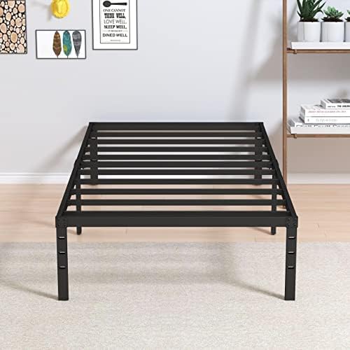 Heavy Duty Narrow Twin Bed Frame, 14 Inch Metal Platform 30x75 Inch by Maenizi