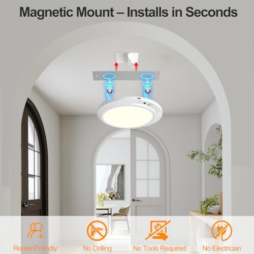 Rechargeable Ceiling Light Motion Sensor Closet Light Battery Operated - Image 6