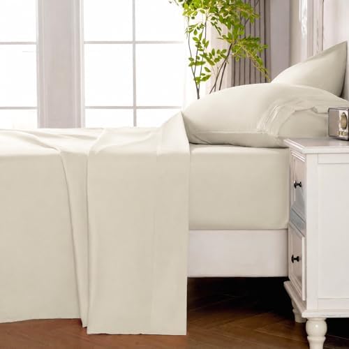 ROSE&RISY Light Beige Queen Sheet Set, Breathable and Cooling Sheet Bed Set - Image 3