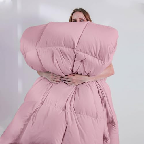 DOWNCOOL Comforters King Size, Light Pink Duvet Insert, Lightweight Quilt - Image 6