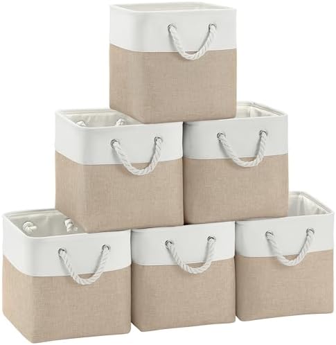 11 inch Cube Storage Bin with Handles 6 Pack by SimplifySpaceSimplifyLife