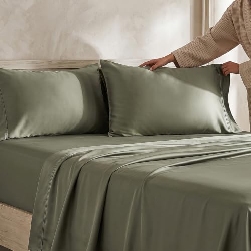 EverGrace Tencel™ Sheet Set, Breathable & Cooling, Dried Sage - Image 7