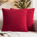 MIULEE Christmas Red Chenille Couch Throw Pillow Covers by MIULEE