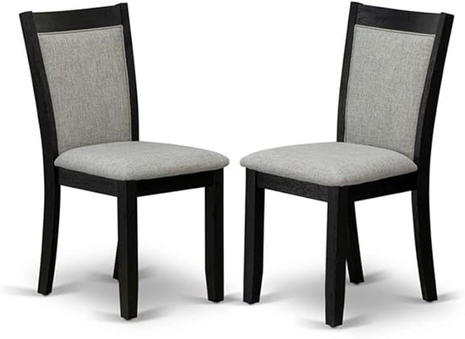 East West Furniture X677MZ606-7 7 Piece Dining Table Set Consist of a Rectangle Dining Room Table with X-Legs and 6 Shitake Linen Fabric Upholstered Parson Chairs, 40x72 Inch, Multi-Color