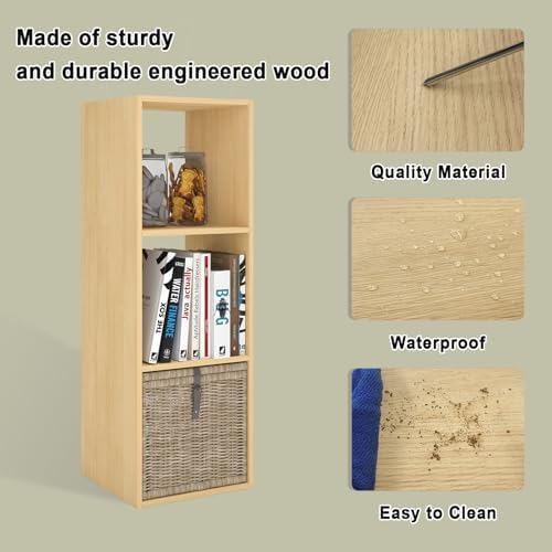 3 Cube Shelf with Anti-Tipping Kits + Reversible Open Back Bookcase - Image 6
