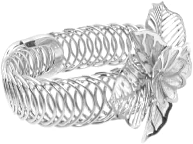 Silver Flower Curtain Tiebacks, No-Drill Spring-Loaded - Image 5