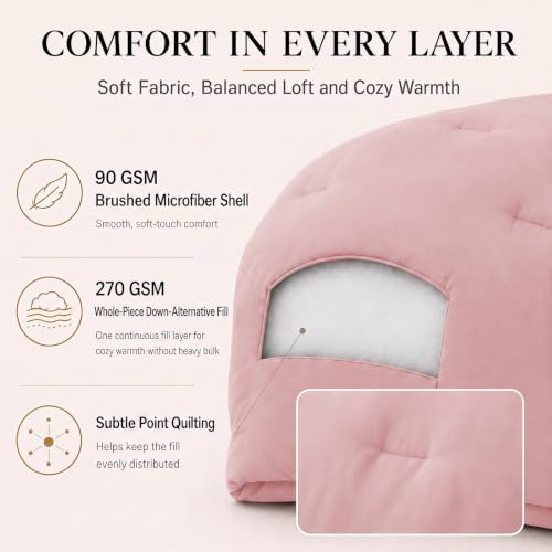 CozyLux Queen Comforter Set, 3 Pieces Down Alternative Bedding - Image 3