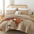 ROSGONIA King Size Comforter Set Taupe Brown by ROSGONIA