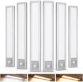 6Pack Aluminum Under Cabinet Lighting, 10inch Rechargeable Ultra-Thin Magnetic by WowGlad