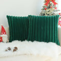 JOJUSIS Faux Fur Plush Throw Pillow Covers, Dark Green, 16 x 16-Inch by JOJUSIS