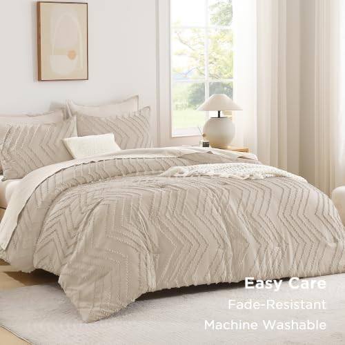 Andency Khaki Comforter Set Full Size, 3 Pieces Soft Bedding Set - Image 4