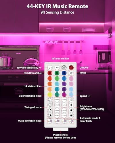 ASOKO 200 Lumens RGB Under Cabinet Light Plug in, 3 Pack - Image 2