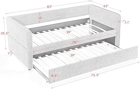 KEIKI Twin Size Upholstery Tufted Daybed - Image 2