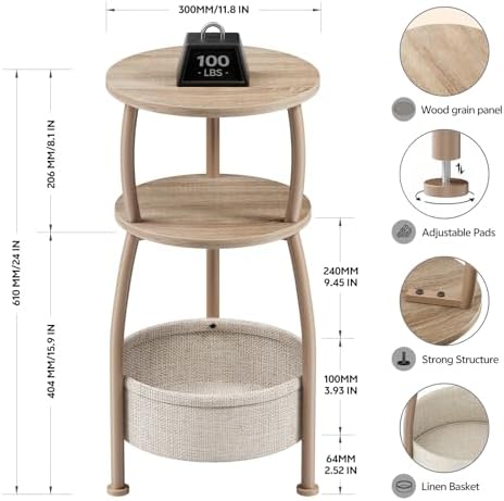 Small Side Table with Storage Basket - Image 3