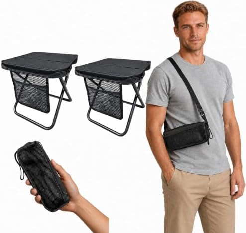 2 Pack Portable Folding Stool, Backpack Chair by Unknown