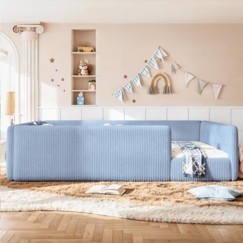 Full Size Corduroy Upholstered Floor Bed - Image 3