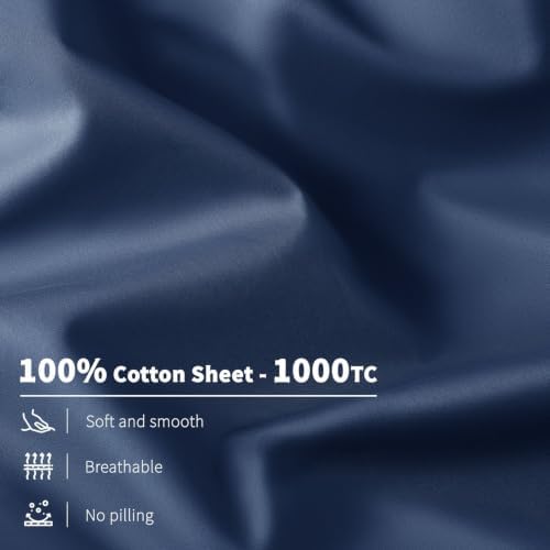 100% Egyptian Cotton Sheet Set 4 Piece, Luxury 1000 Thread Count - Image 4