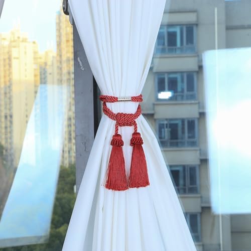 Magnetic Curtain Tiebacks Handmade Tassel Drapery Holdback - Image 4