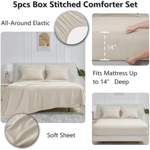 CozyLux Twin Comforter Set, 5-Piece Bed in a Bag - Image 5