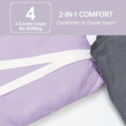 MUXHOMO King Comforter Set, 3-Piece All-Season Bedding, Crystal Purple - Image 6