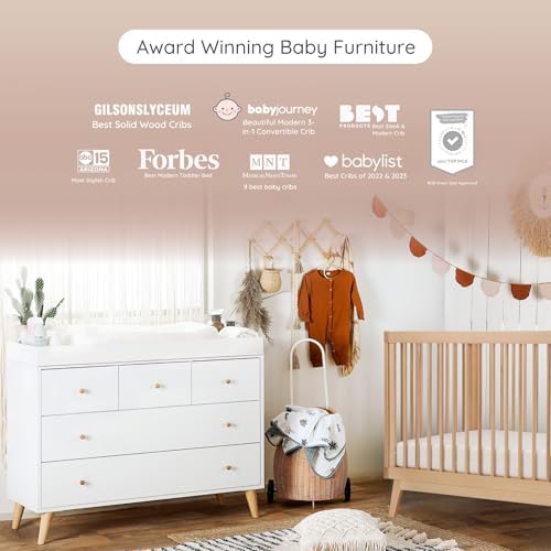 dadada Harmony Crib & Dresser Set Nursery Furniture Combo - Image 4