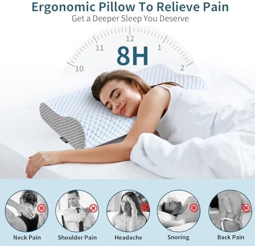 Cervical Pillow for Neck Pain Relief, Contour Memory Foam Pillows for Sleeping - Image 2