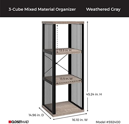 ClosetMaid 3-Cube Storage Organizer Bookshelf, Storage Shelf, Metal Frame - Image 3