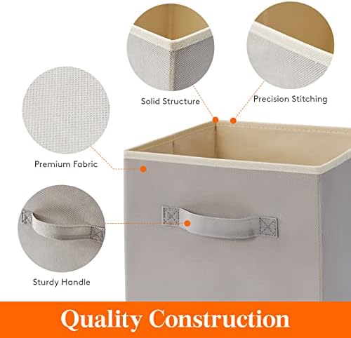 Lifewit Storage Cubes, 11 Inch Organizer Bins, 18L Light Gray, 6 Packs - Image 3